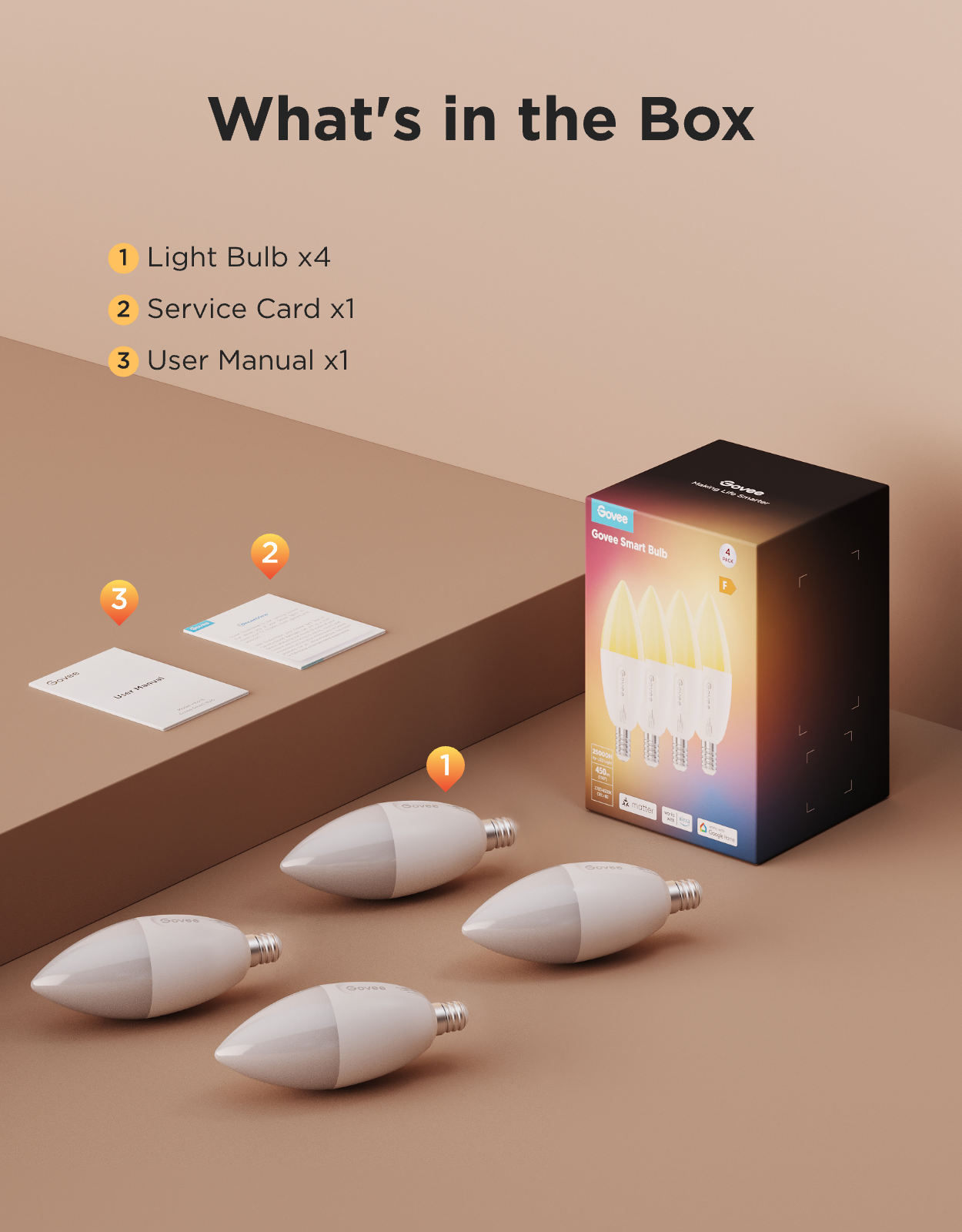 Refurbished Govee E12 Smart Candle Light Bulbs