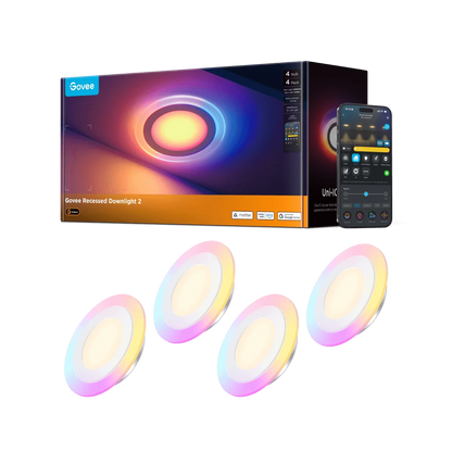Refurbished Govee 4/6 Inch Smart Recessed Lights Pro with Night Light