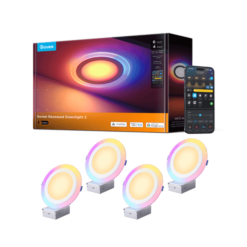 【Business Only】Govee 4/6 Inch Smart Recessed Lights Pro with Night Light