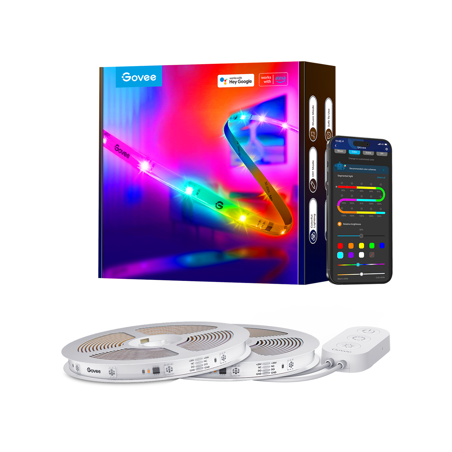 Refurbished RGBIC LED Strip Lights With Protective Coating