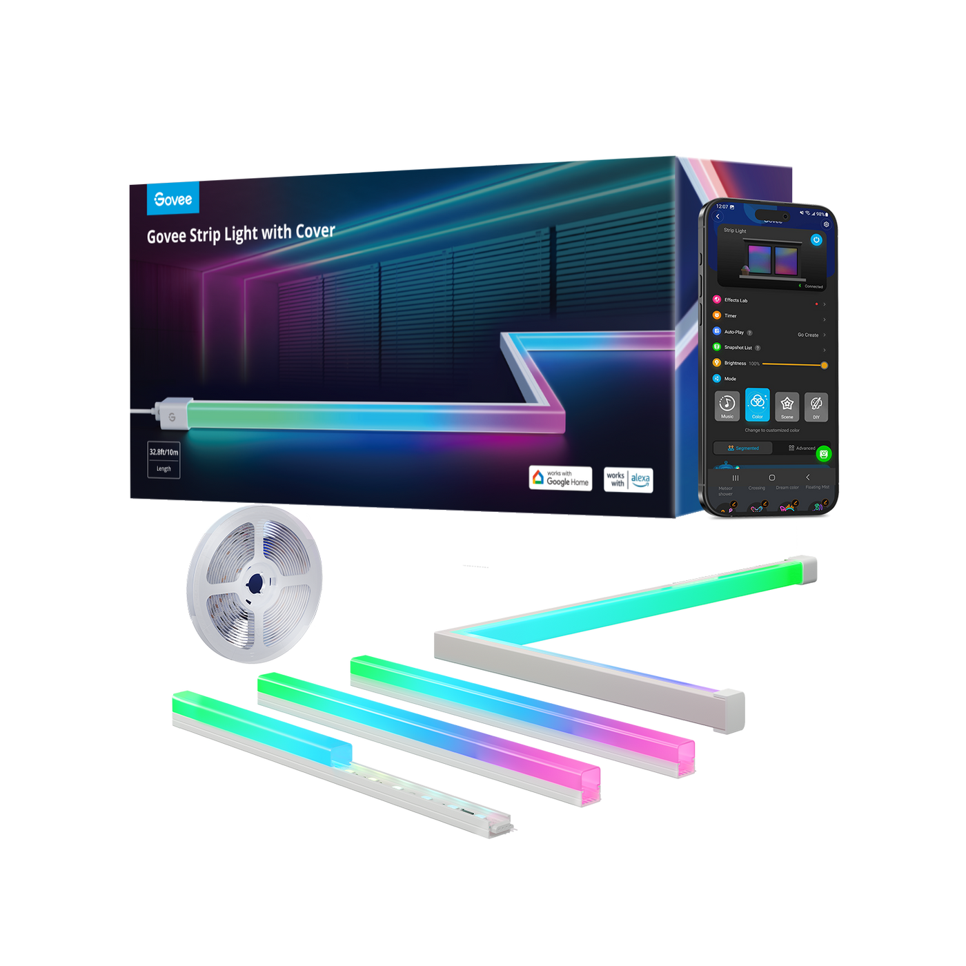 Refurbished Govee RGBIC LED Strip Lights with Covers