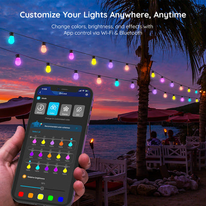 Refurbished Govee RGBIC Warm White Wi-Fi & Bluetooth Smart Outdoor String Lights