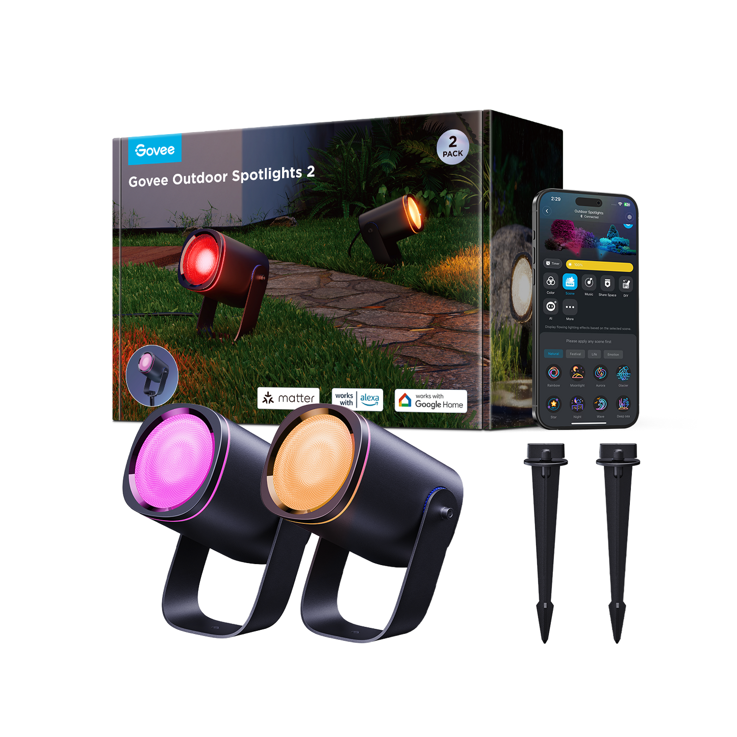 Refurbished Govee Outdoor Spotlights 2