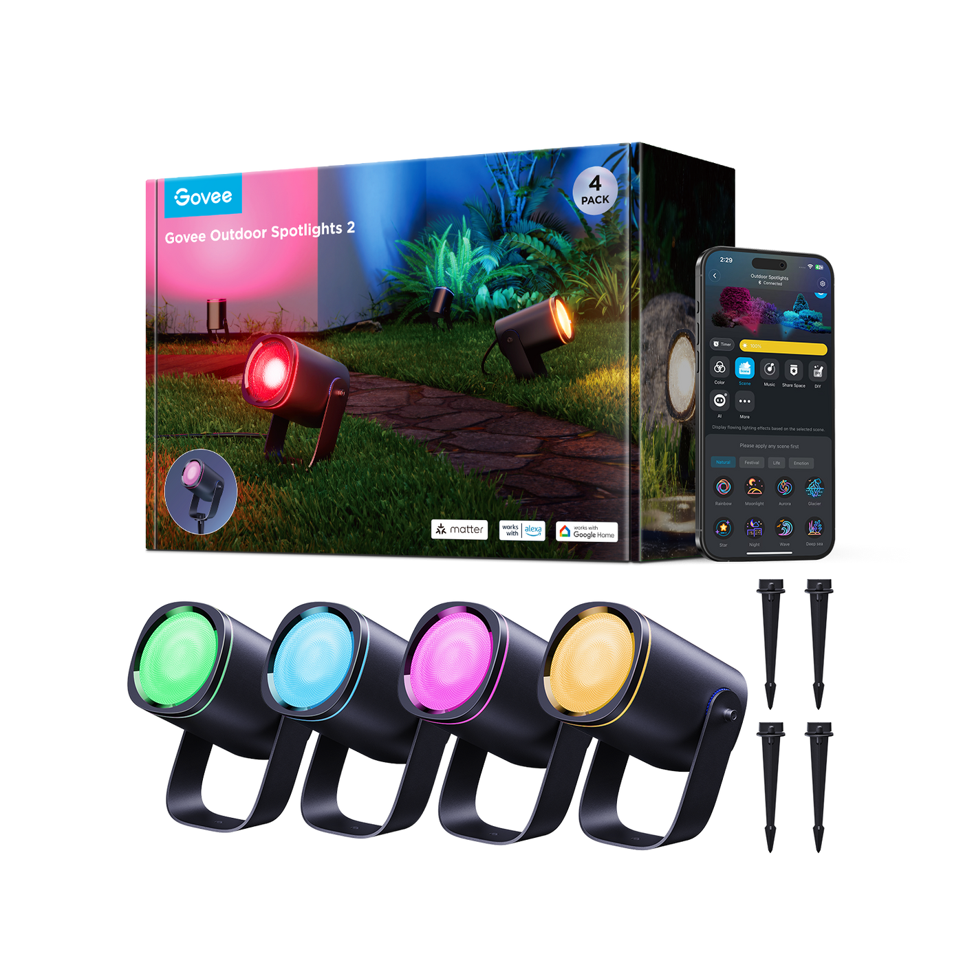 Refurbished Govee Outdoor Spotlights 2