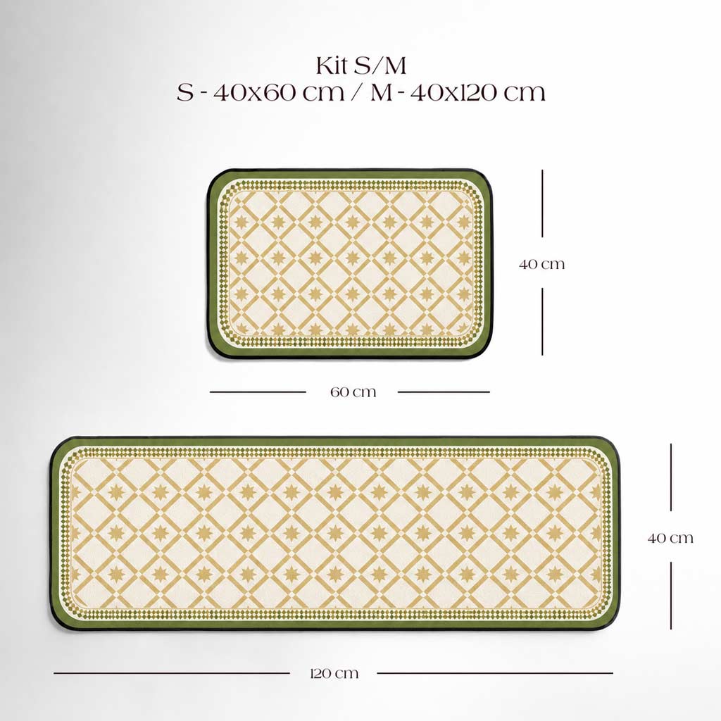 Betty Tile Kitchen Rug Set – 2 Pieces