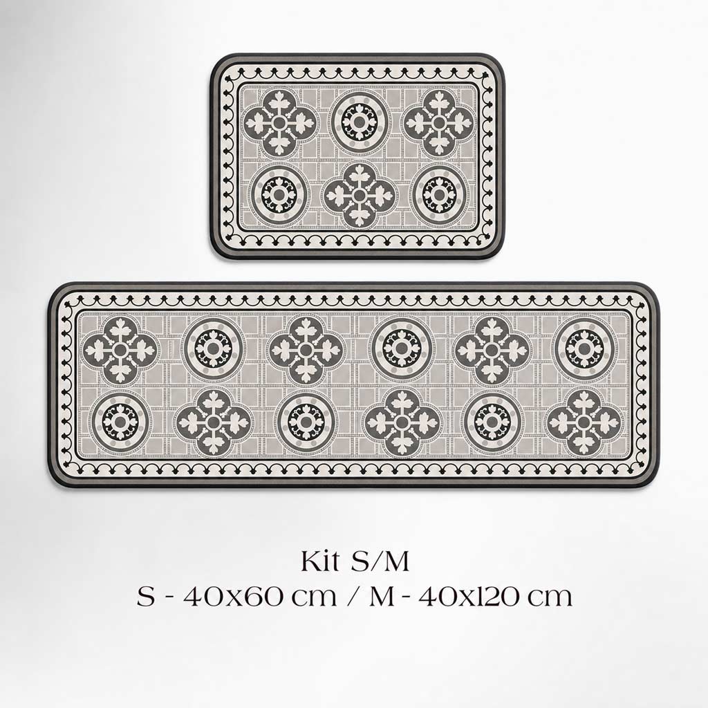 Bruges Tile Kitchen Rug Set – 2 Pieces