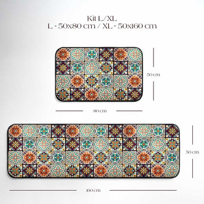 Positano Tile Kitchen Rug Set – 2 Pieces