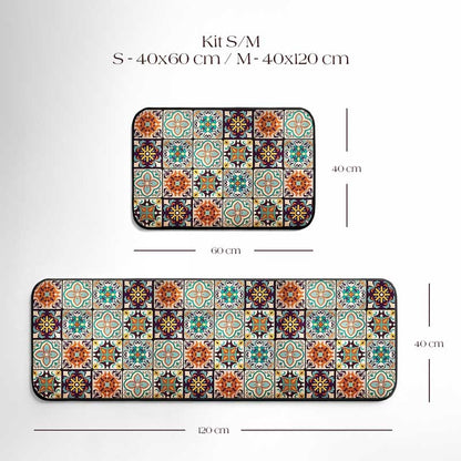 Positano Tile Kitchen Rug Set – 2 Pieces