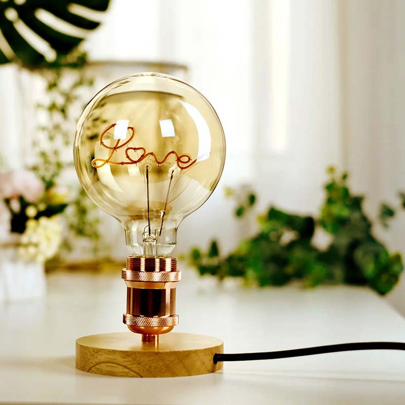 Vintage Bulb Love Table Lamp