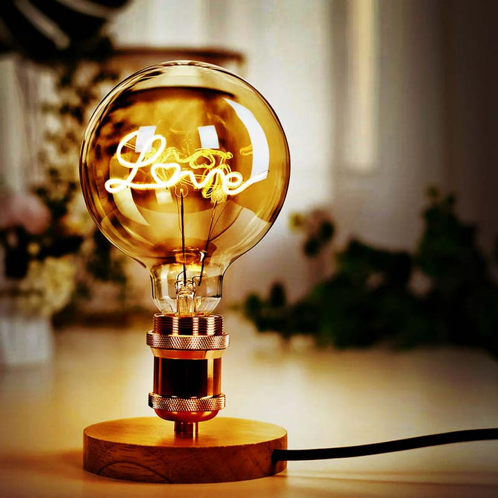 Vintage Bulb Love Table Lamp