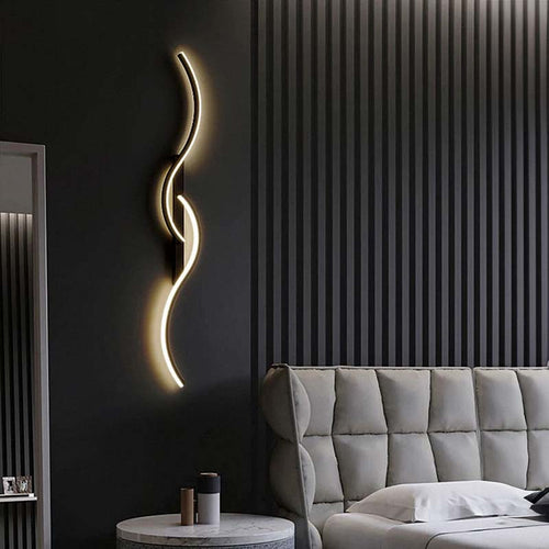 Double S Black Wall Sconce