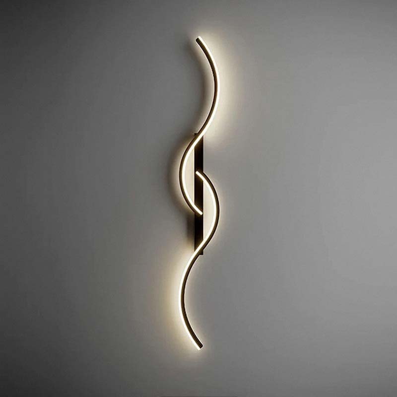Double S Black Wall Sconce