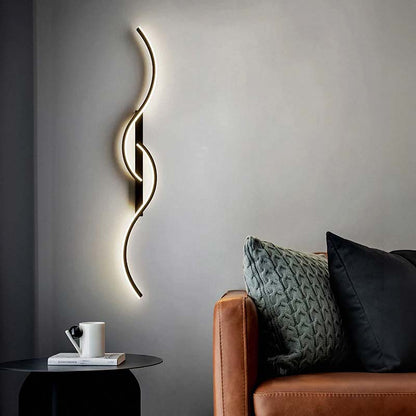 Double S Black Wall Sconce