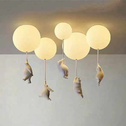Teddy Bear Moon Ceiling Chandelier