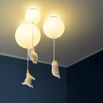 Teddy Bear Moon Ceiling Chandelier