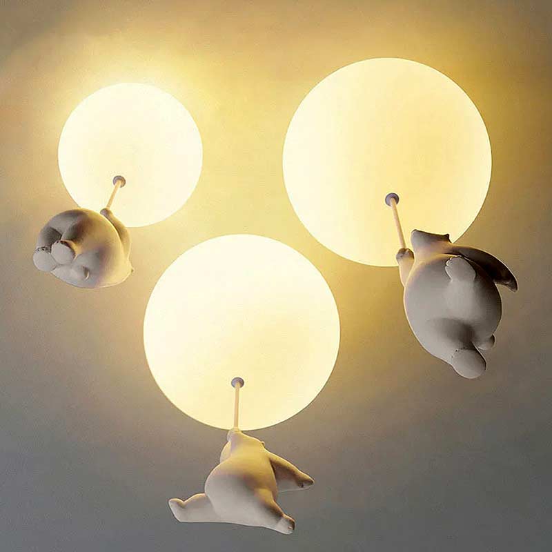 Teddy Bear Moon Ceiling Chandelier