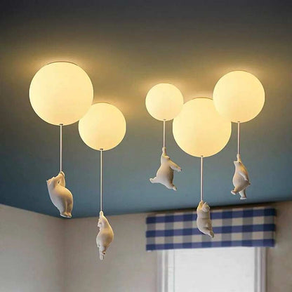 Teddy Bear Moon Ceiling Chandelier