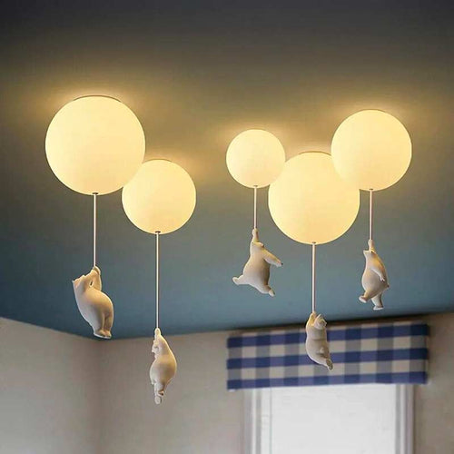 Teddy Bear Moon Ceiling Chandelier