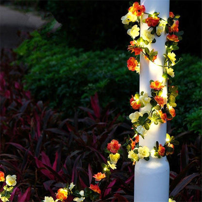 Pink & Orange Flowers LED String Lights