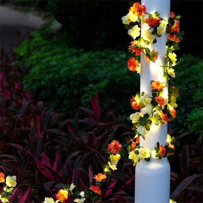 Pink & Orange Flowers LED String Lights — String Lights (view 2)