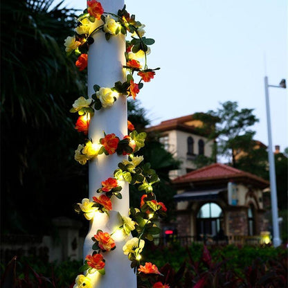 Pink & Orange Flowers LED String Lights
