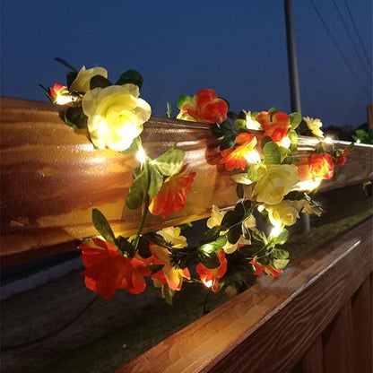 Pink & Orange Flowers LED String Lights