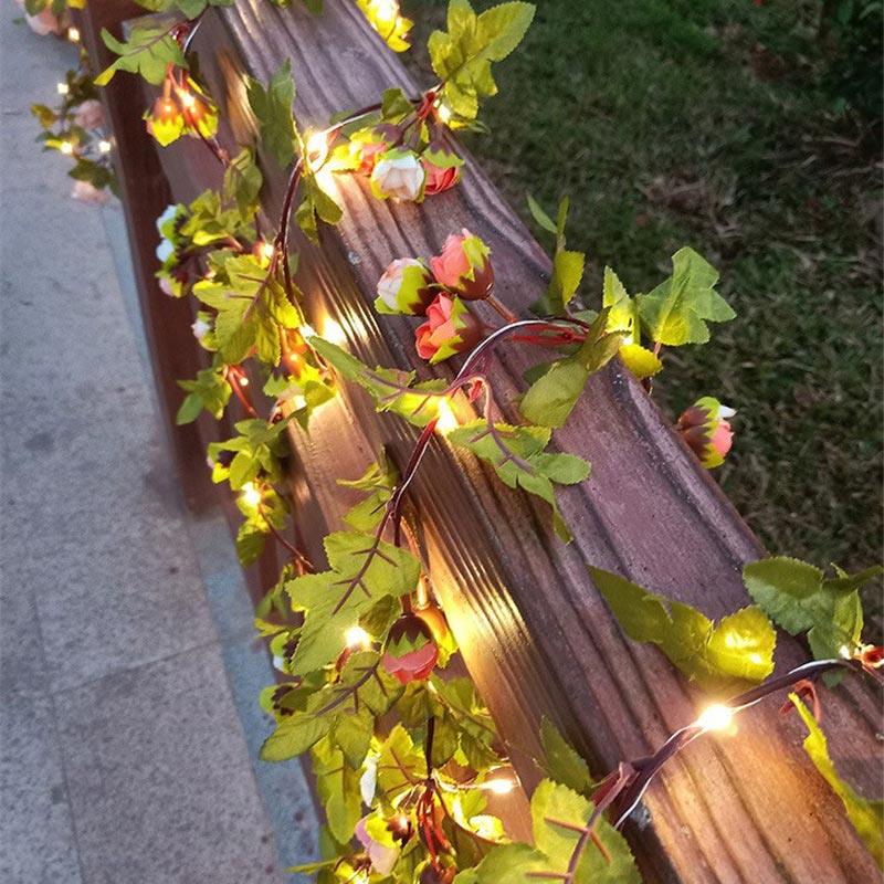 Pink & White Flowers LED String Lights — String Lights