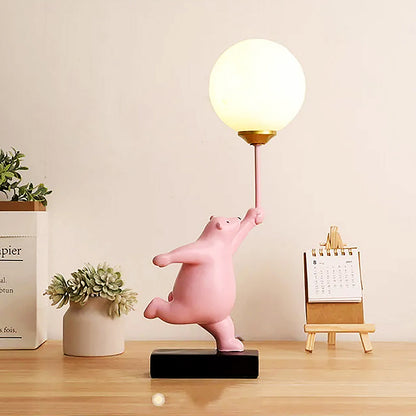 Teddy Bear Moon Pink Table Lamp