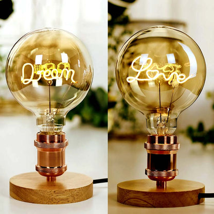 Vintage Bulb Love Table Lamp