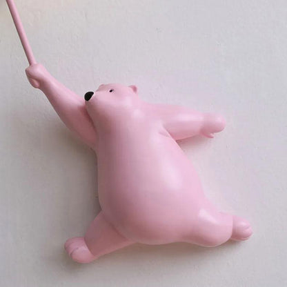 Teddy Bear Moon Pink Wall Lamp
