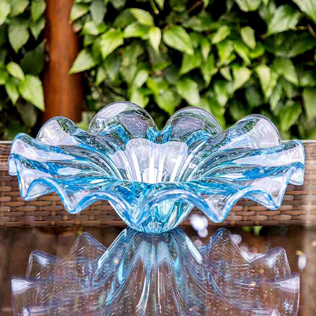 Yara Murano Glass Centerpiece – Aquamarine