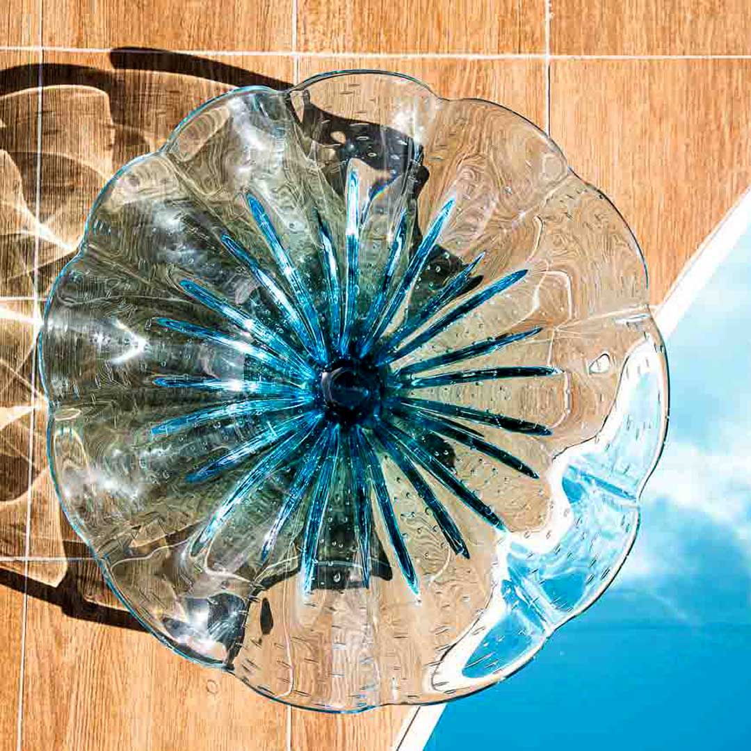 Yara Murano Glass Centerpiece – Aquamarine