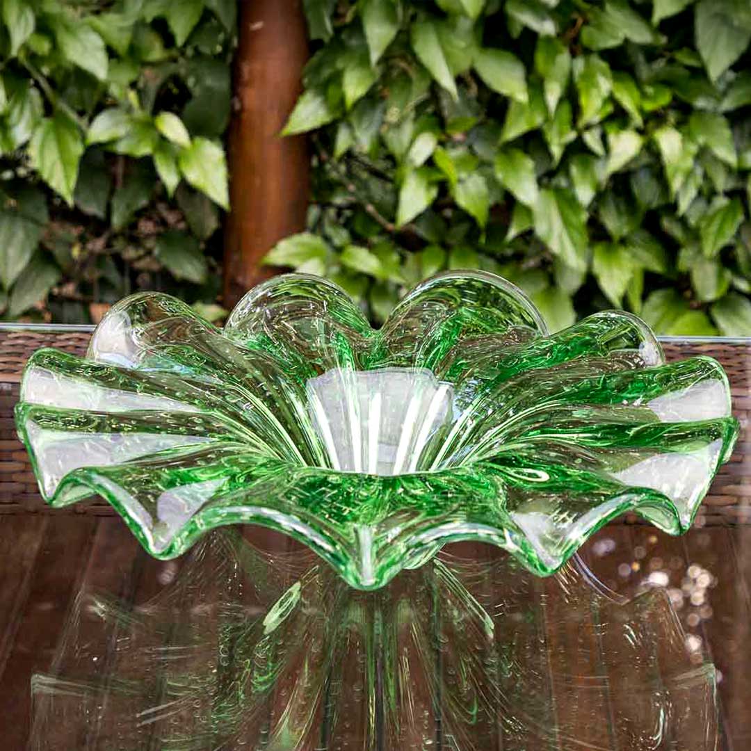 Yara Murano Glass Centerpiece – Green Esmeralda