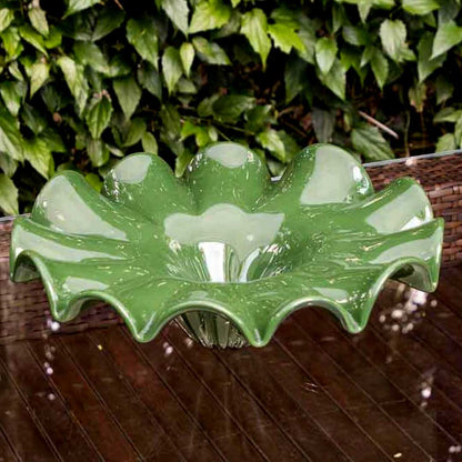 Yara Murano Glass Centerpiece – Green Folha