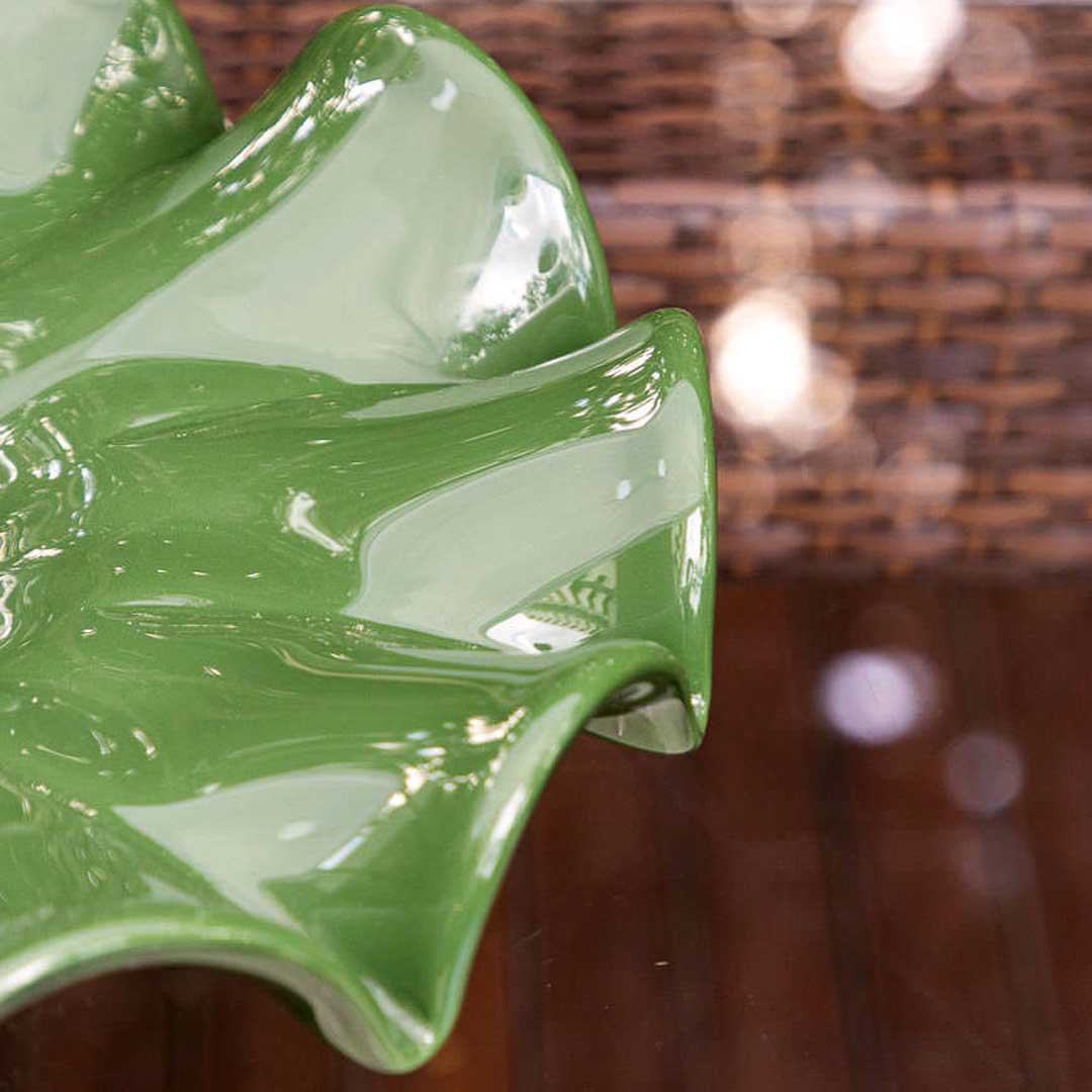 Yara Murano Glass Centerpiece – Green Folha