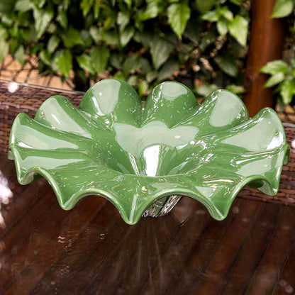 Yara Murano Glass Centerpiece – Green Folha