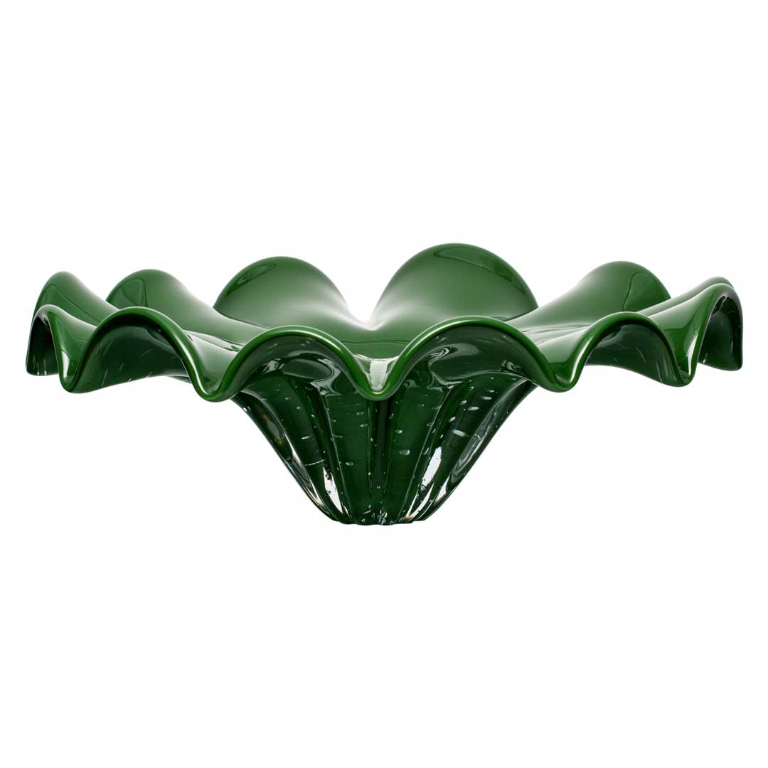 Yara Murano Glass Centerpiece – Green Folha