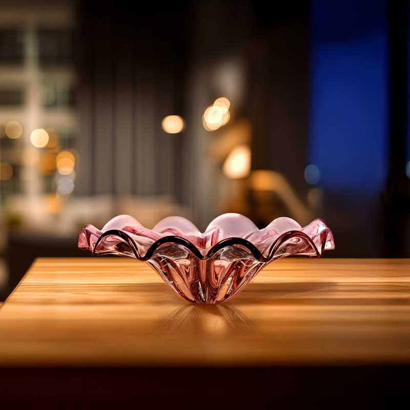 Yara Murano Glass Centerpiece – Vintage Rosé