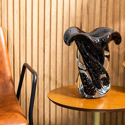 Argus Murano Glass Vase – Black