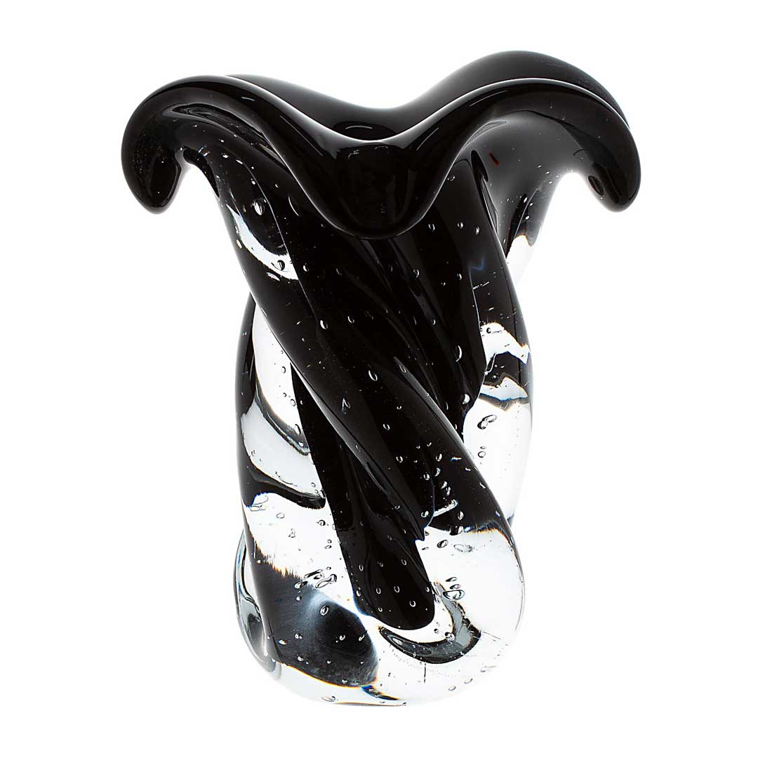 Argus Murano Glass Vase – Black