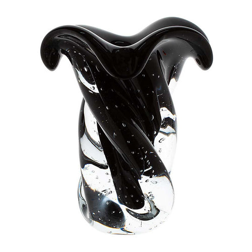 Argus Murano Glass Vase – Black