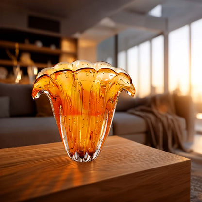 Firenze Murano Glass Vase – Amber