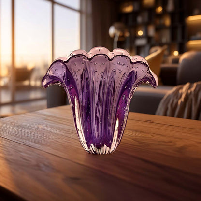 Firenze Murano Glass Vase – Amethyst