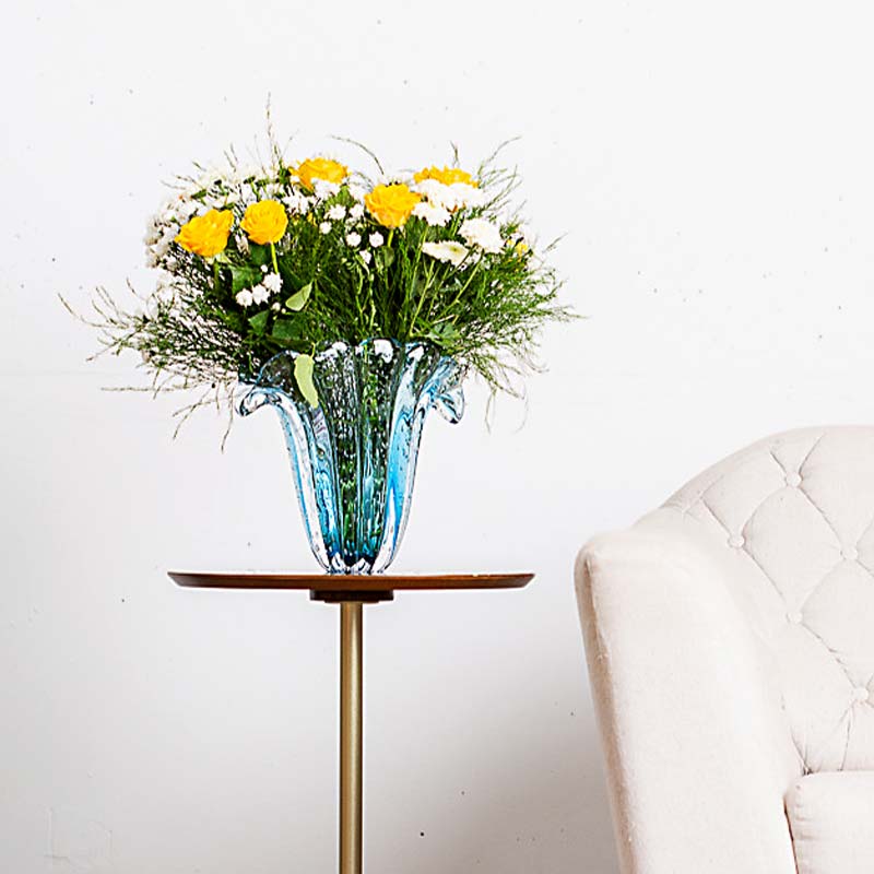 Firenze Murano Glass Vase – Aquamarine