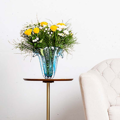 Firenze Murano Glass Vase – Aquamarine