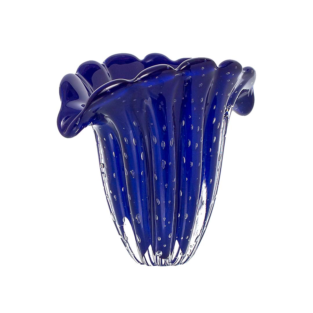 Firenze Murano Glass Vase – Blue Escuro