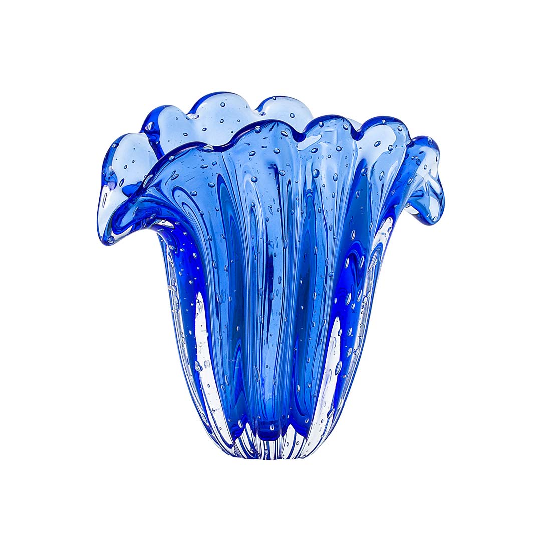 Firenze Murano Glass Vase – Blue Oxford
