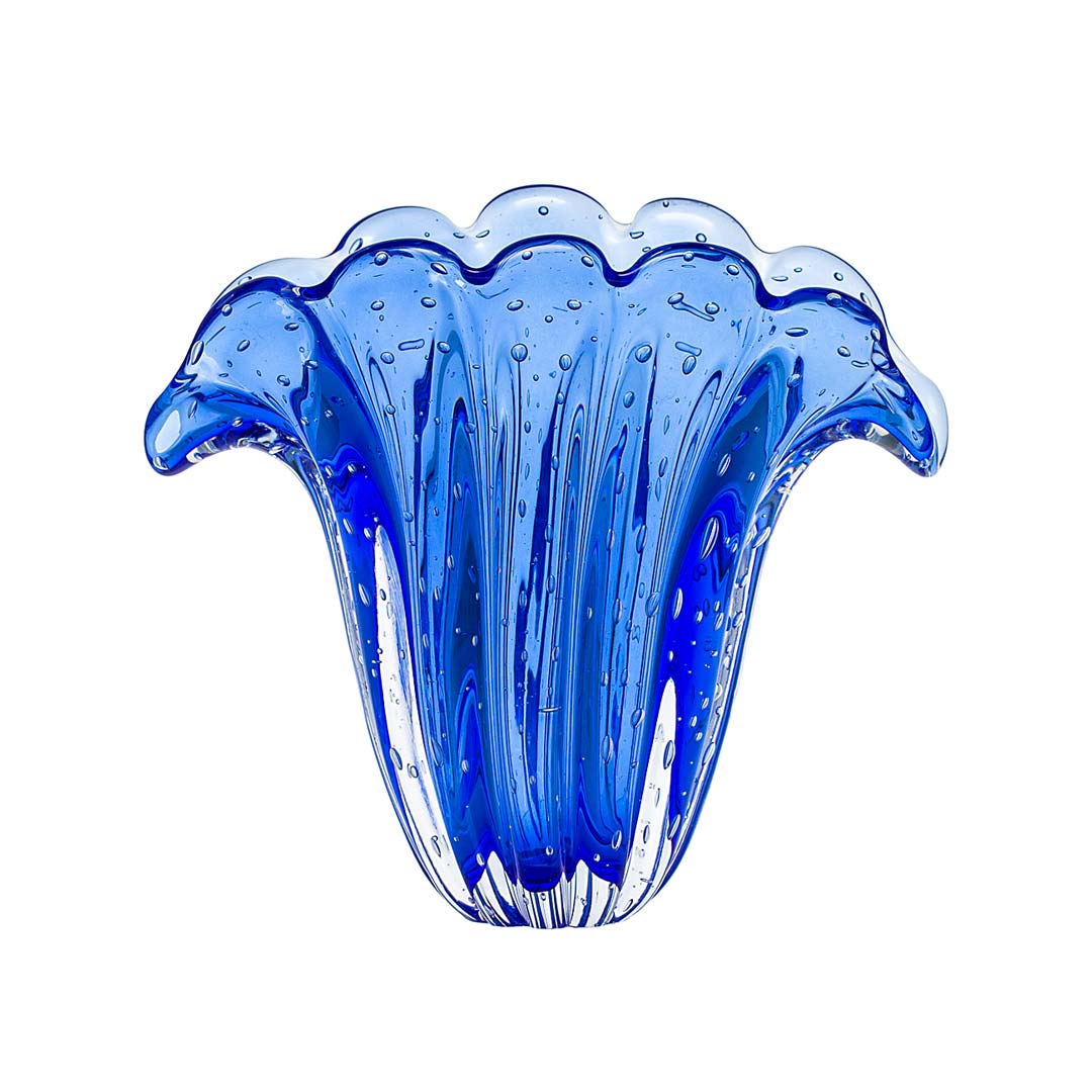 Firenze Murano Glass Vase – Blue Oxford