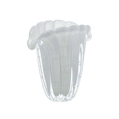 Firenze Murano Glass Vase – White Pearl