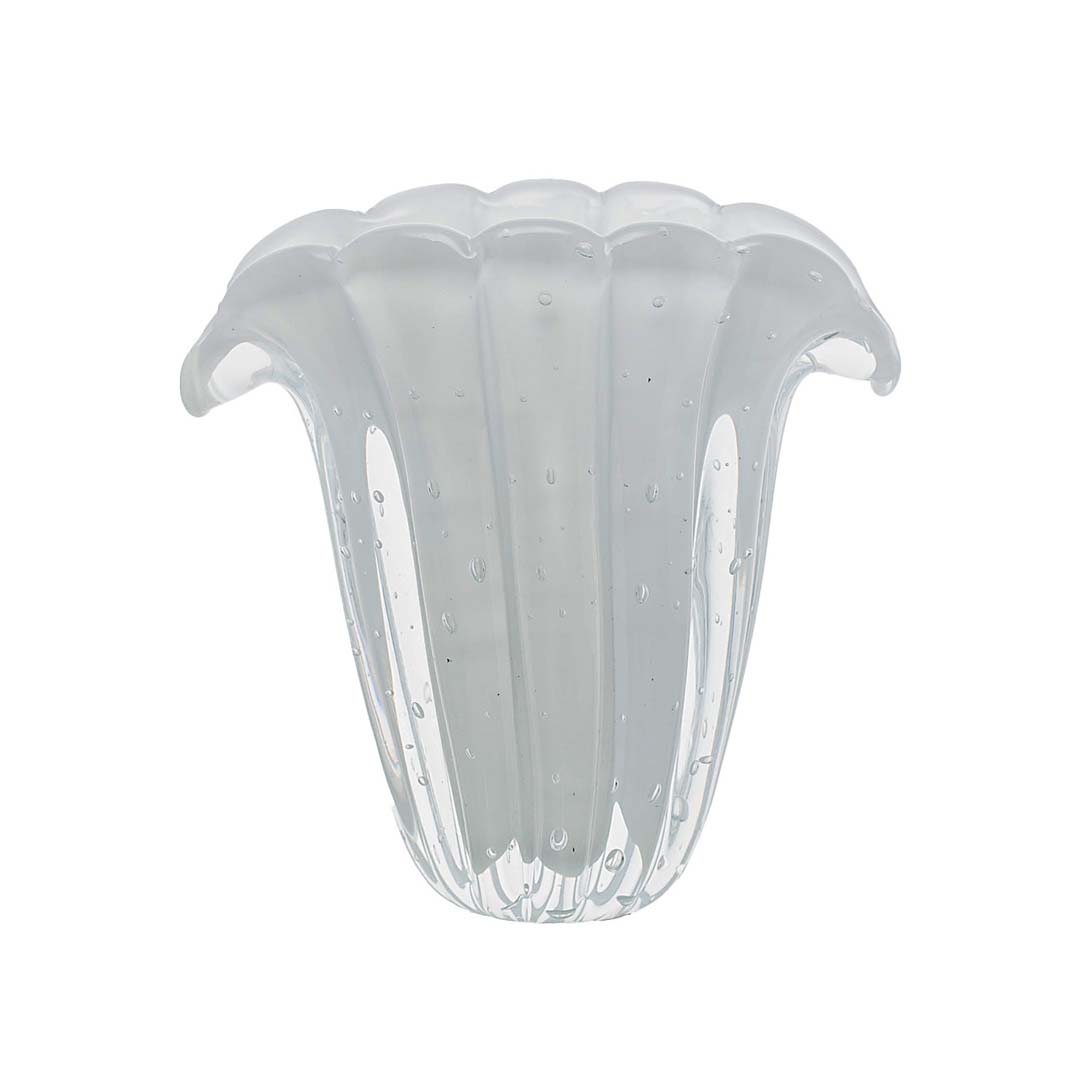 Firenze Murano Glass Vase – White Pearl